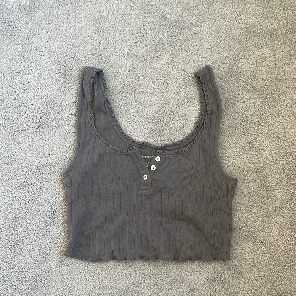 American Eagle Gray Sleeveless Top